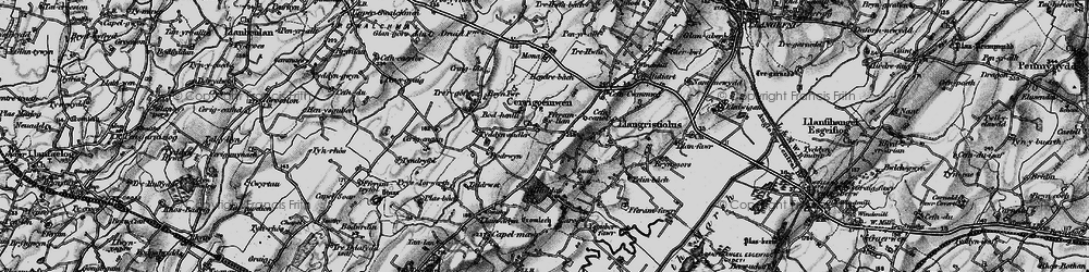 Old map of Afon Gwna in 1899