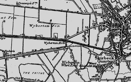 Old map of Wyberton Fen in 1898