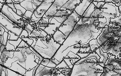 Old map of Chalvington in 1895