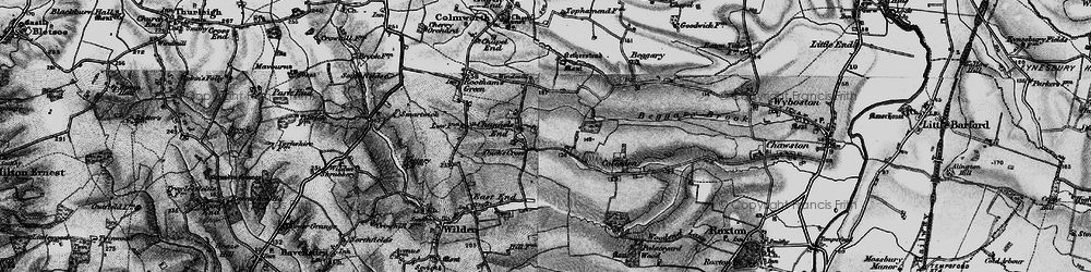 Old map of Begwary Brook in 1898