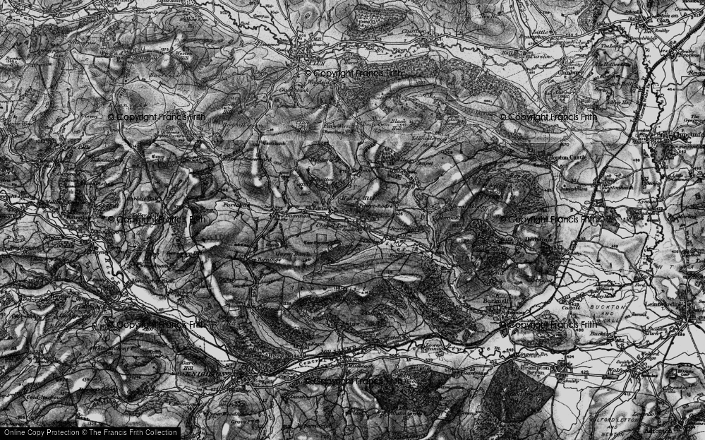 Old Map of Historic Map covering Caer Caradoc in 1899