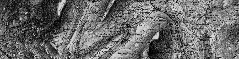 Old map of Braida Garth Scar in 1898