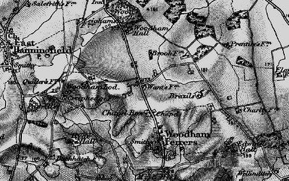 Old map of Woodham Hall in 1896