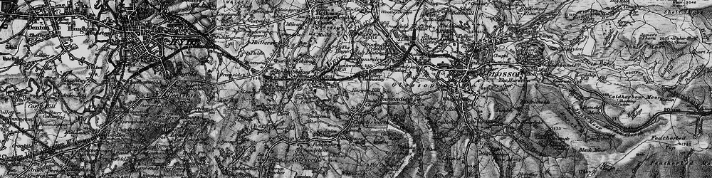 Old map of Charlesworth in 1896