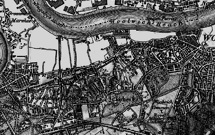 Old map of Woolwich Common in 1896