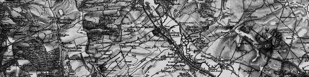 Old map of Charlton on the Hill in 1895