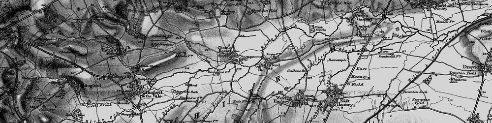Old map of Charney Bassett in 1895