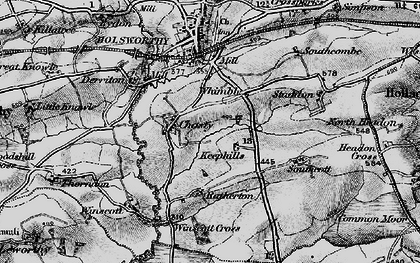 Old map of Winscott Cross in 1895