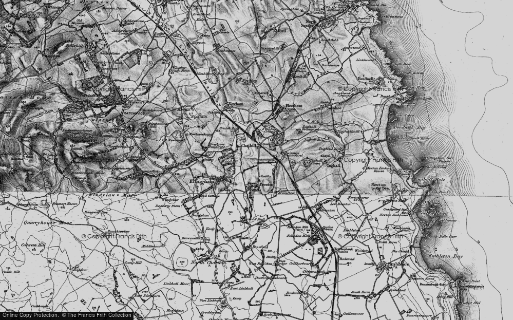 Old Map of Chathill, 1897 in 1897