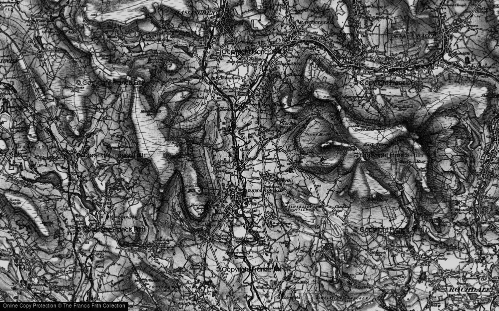 Old Map of Chatterton, 1896 in 1896