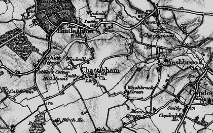 Old map of Chattisham in 1896