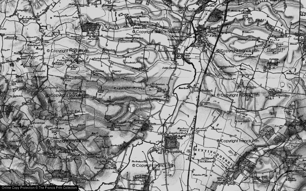 Old Map of Chawston, 1898 in 1898