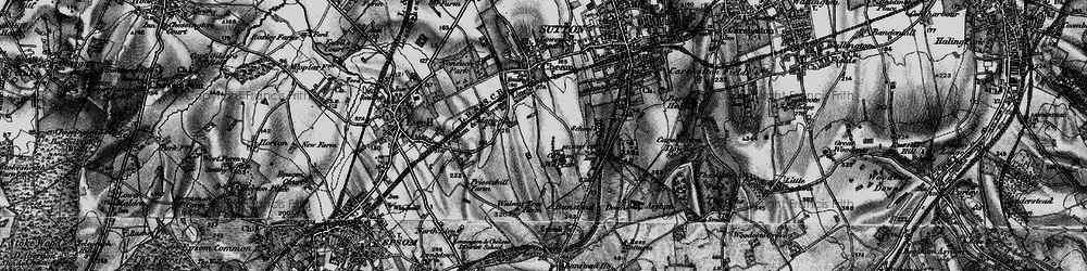 Old map of Cheam in 1896