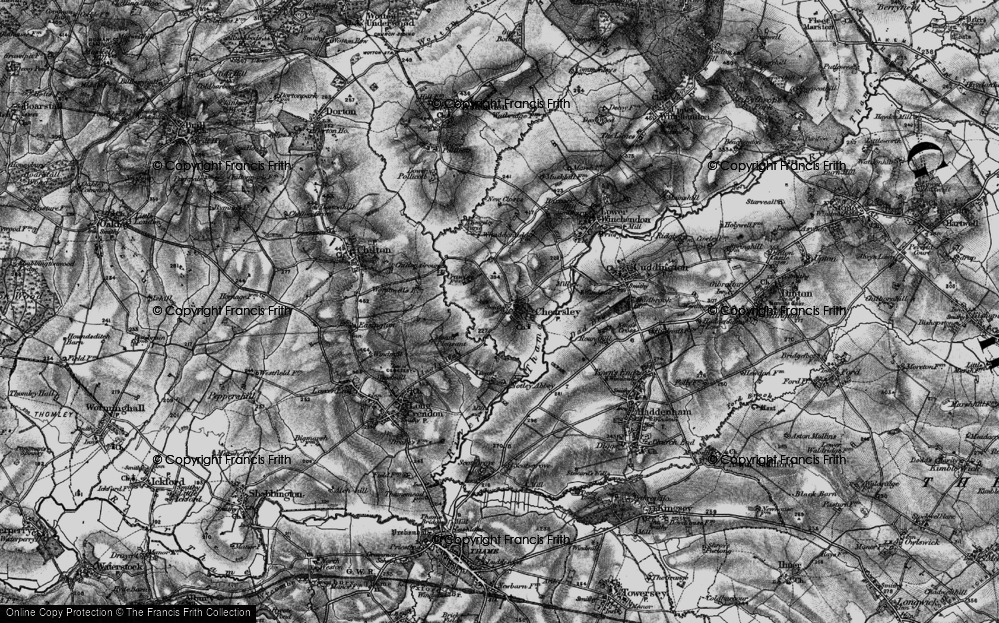 Old Map of Chearsley, 1895 in 1895