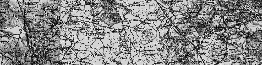 Old map of Checkley Green in 1897
