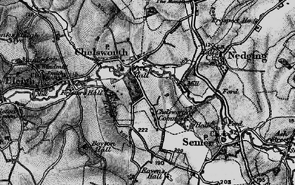 Old map of Chelsworth Common in 1896