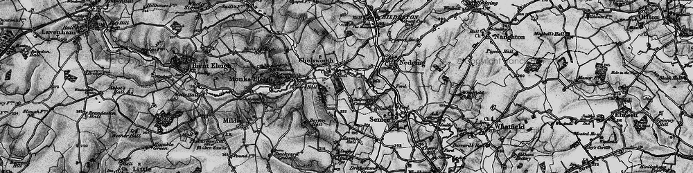 Old map of Chelsworth Common in 1896