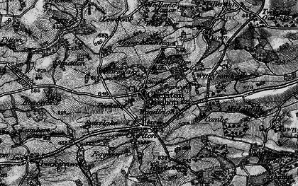 Old map of Cheriton Bishop in 1898