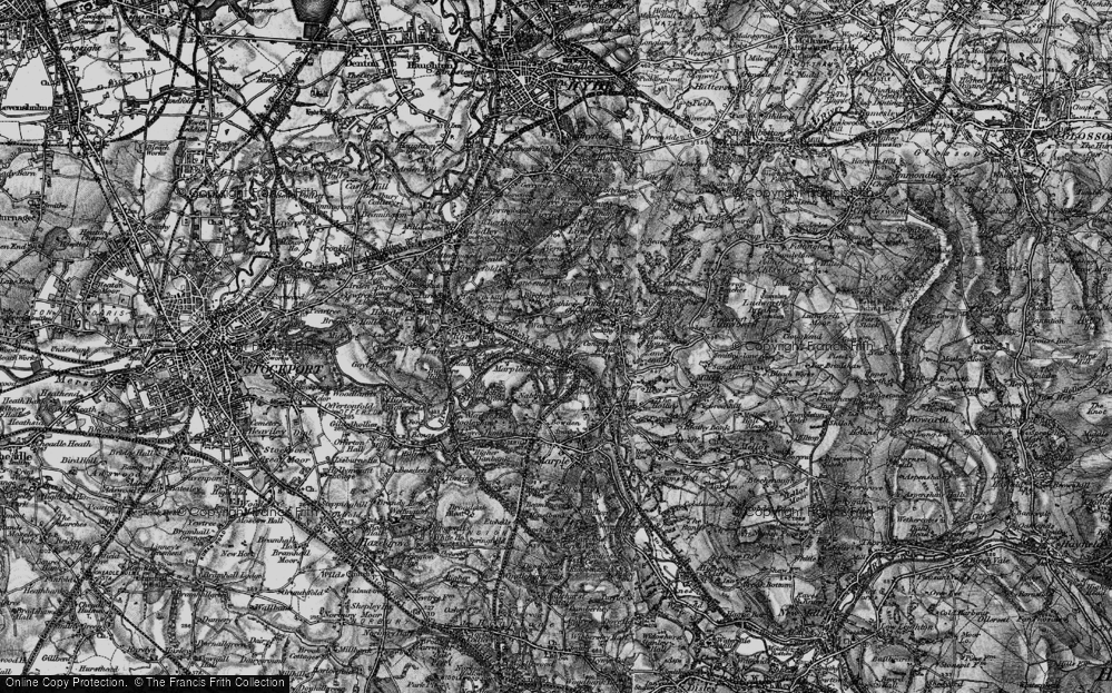 Old Map of Cherry Tree, 1896 in 1896