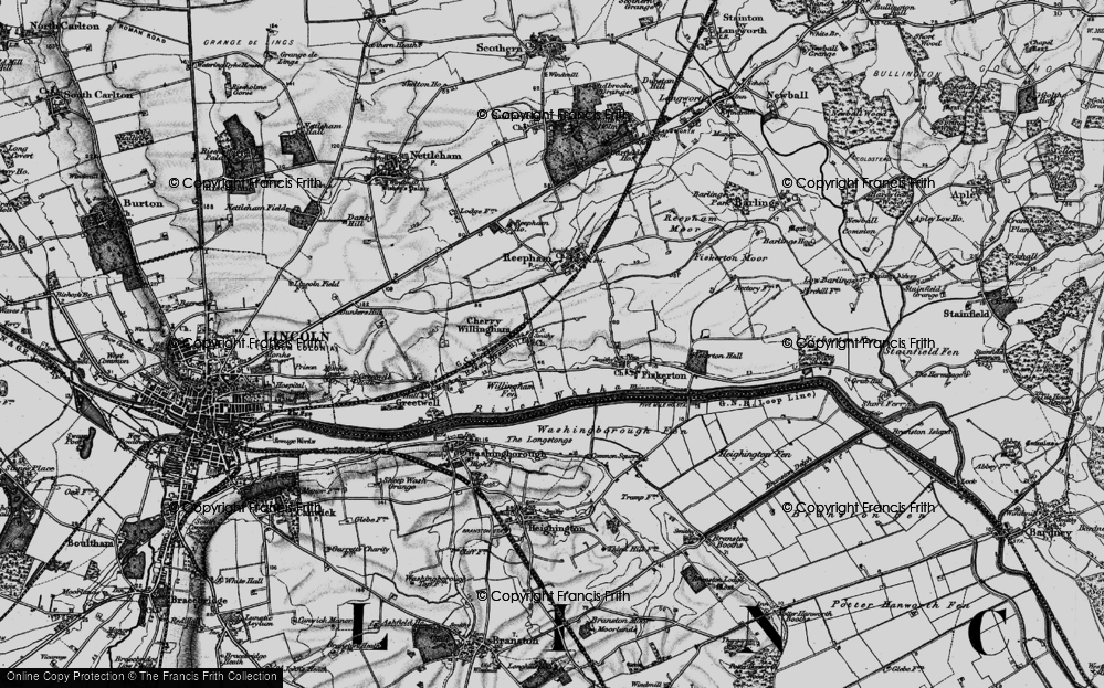 Old Map of Cherry Willingham, 1899 in 1899