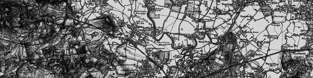 Old map of Chertsey Meads in 1896