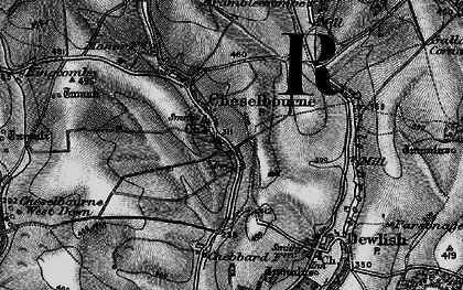 Old map of Puddletown Down in 1898