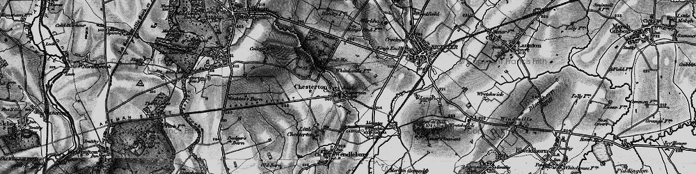 Old map of Bignell Park Barns in 1896