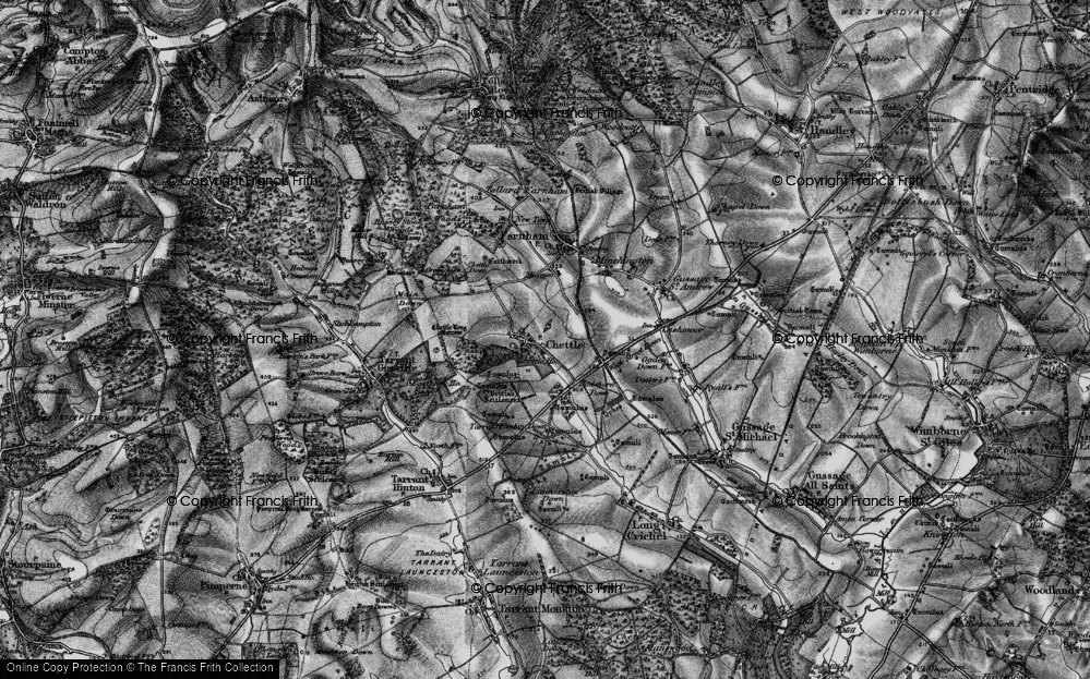 Old Map of Chettle, 1895 in 1895