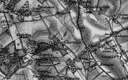 Old map of Chettle in 1895