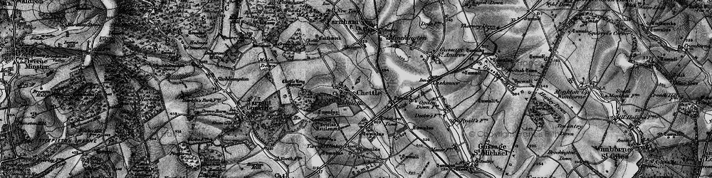 Old map of Chettle in 1895