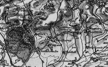 Old map of Chevithorne in 1898