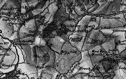 Old map of Chicheley in 1896