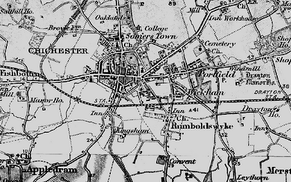 Old map of Chichester in 1895
