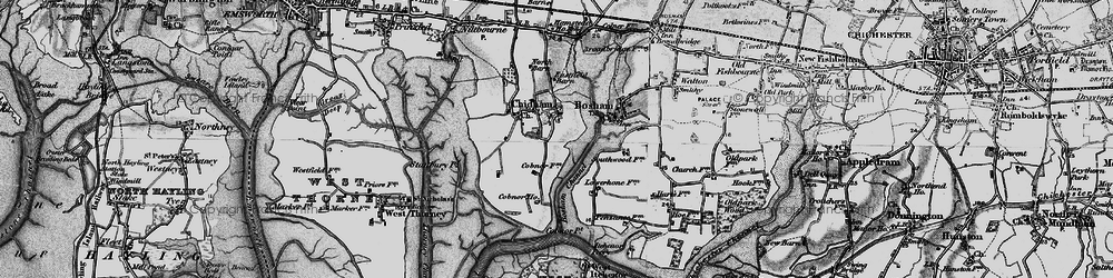 Old map of Bosham Channel in 1895