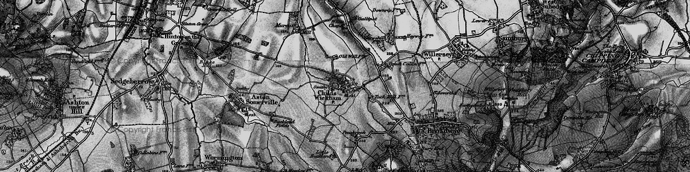 Old map of Childswickham in 1898