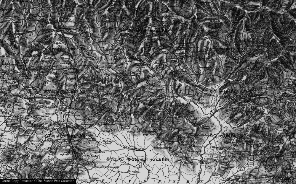 Old Map of Chilsham, 1895 in 1895