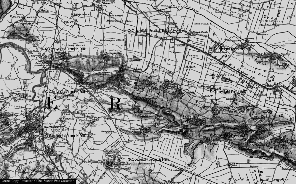 Old Map of Chilton Polden, 1898 in 1898