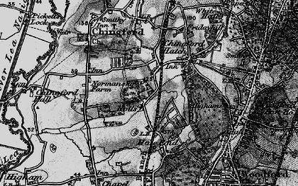 Old map of Chingford Hatch in 1896