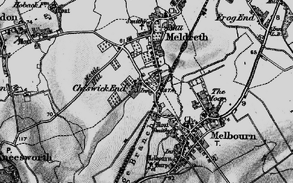 Old map of Chiswick End in 1896