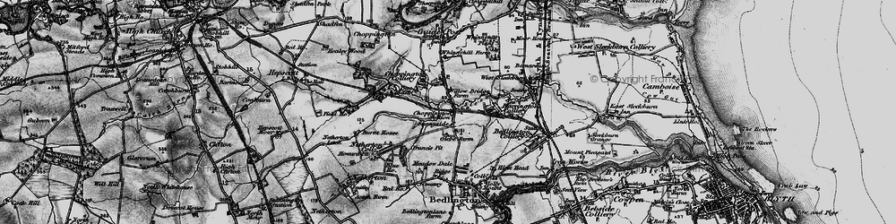 Old map of Choppington in 1897