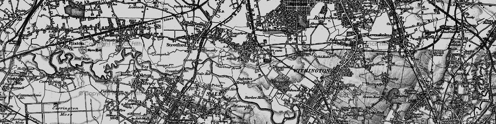 Old map of Chorlton-cum-Hardy in 1896