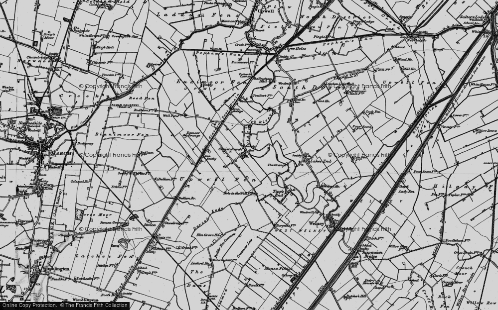 Old Map of Christchurch, 1898 in 1898