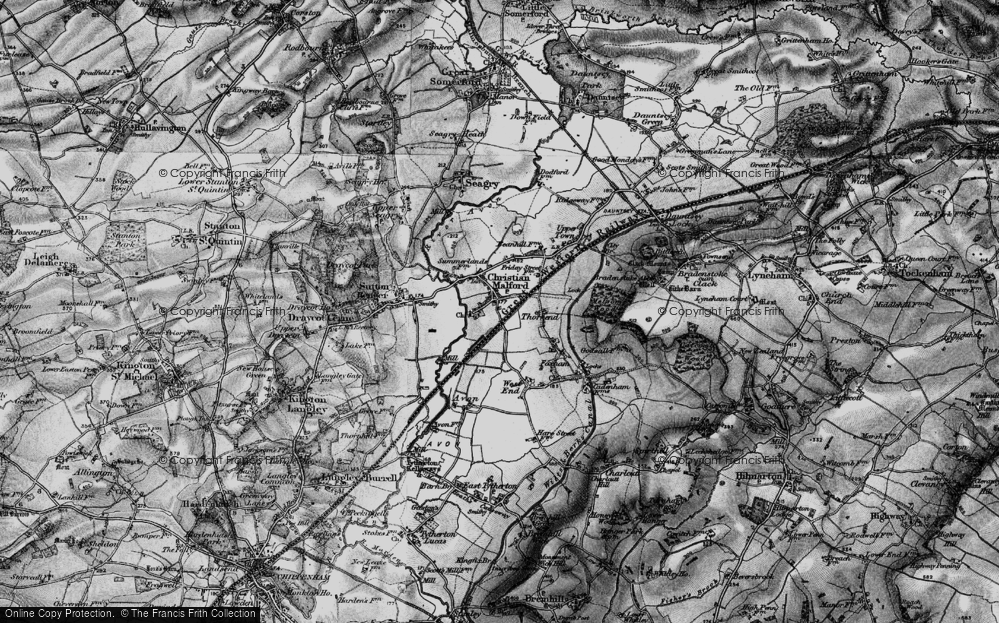 Old Map of Christian Malford, 1898 in 1898