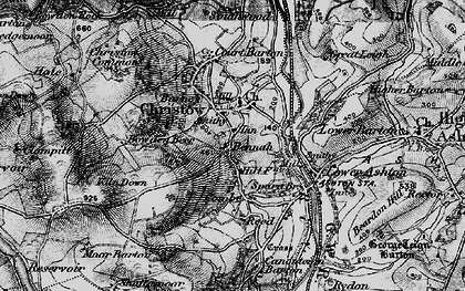 Old map of Christow in 1898