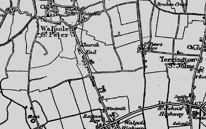 Old map of Broken Cross in 1893