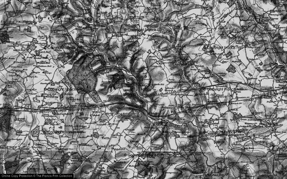 Old Map of Historic Map covering Merks Hall in 1896