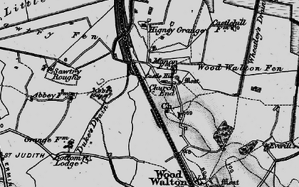 Old map of Woodwalton Fen in 1898