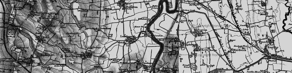 Old map of Laughterton Marsh in 1899