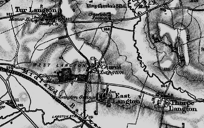 Old map of Church Langton in 1898