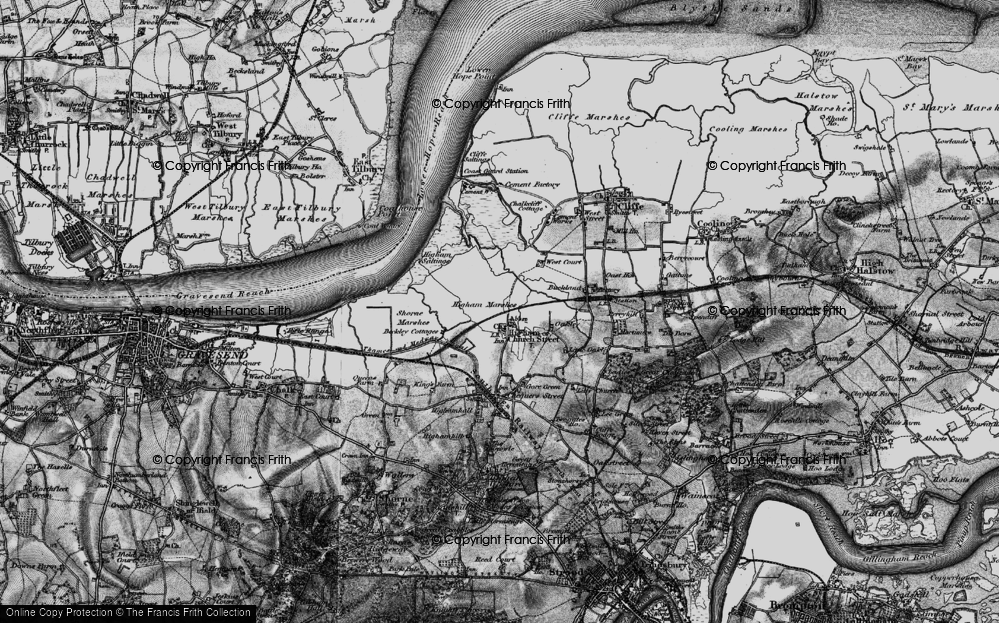 Old Map of Historic Map covering Barrow Hill in 1896